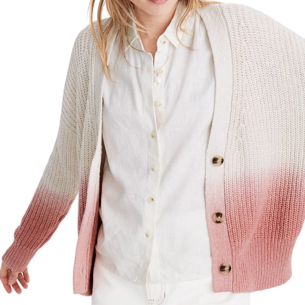 Madewell Courtland Dip Dye Cardigan Sweater
